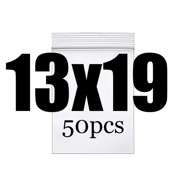 Thick Clear Zip Lock Ziplock Storage Bags Heavy-Duty Transparent Plastic Zip Package Small Jewelry Packing Reclosable Poly Bag 13x19CM 50pcs