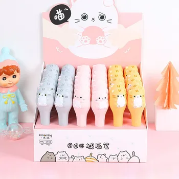 

30 pcs/lot Kawaii Cat Decompression Gel Pen Cute 0.5mm Sponge Neutral Pen School writing Supplies Promotional Gift
