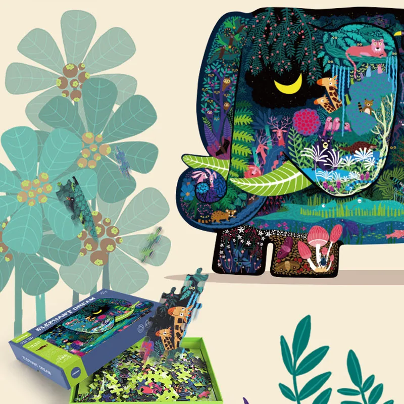 280 Piece animal Puzzle Kids Toy Baby paper  Puzzles Cartoon Dinosaur elephant Animal picture the best birthday gift for baby