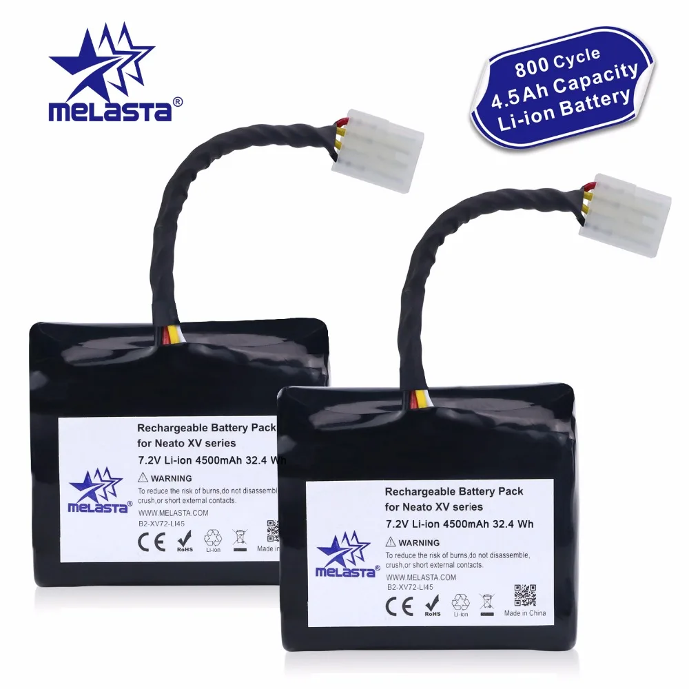 2PCS 7.2V 4.5Ah Li-ion Battery for Neato XV battery XV-21 XV-11 XV-14 XV-15 XV-12 XV-25 Signature XV Pro with Imported Cells