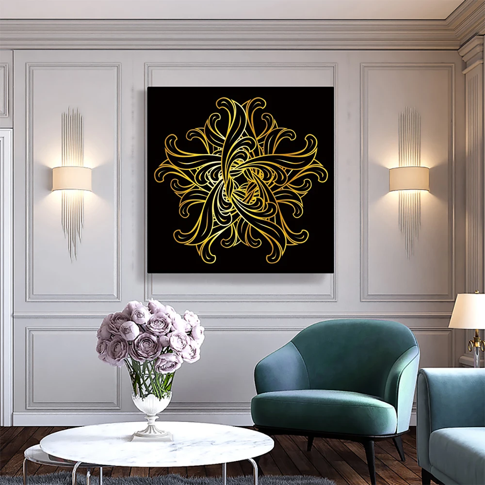 Canvas Wall Art Mandala Indian Style Decorative Calligraphy Pictures for Living Room Posters and Prints Home Decoration | Дом и сад