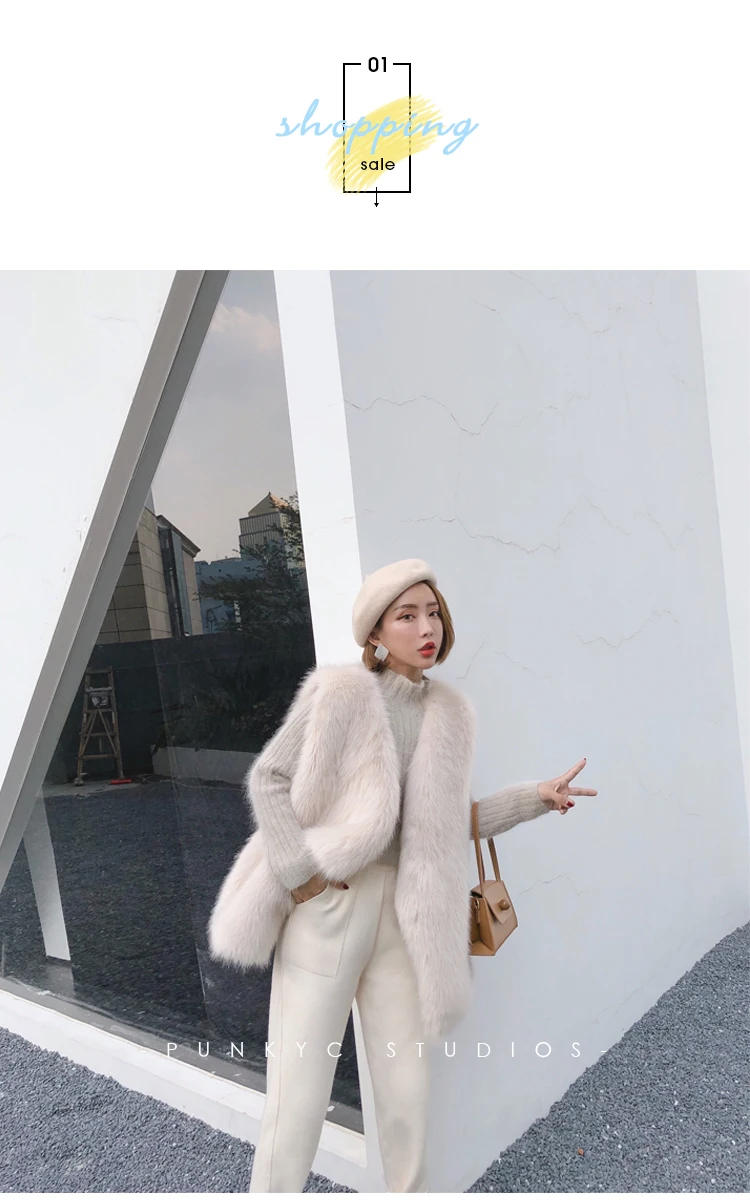 Роскошный из искусственной лисы, теплая женская зимняя куртка в Корейском стиле, женский жилет из меха норки высокого качества, жилет из искусственного меха