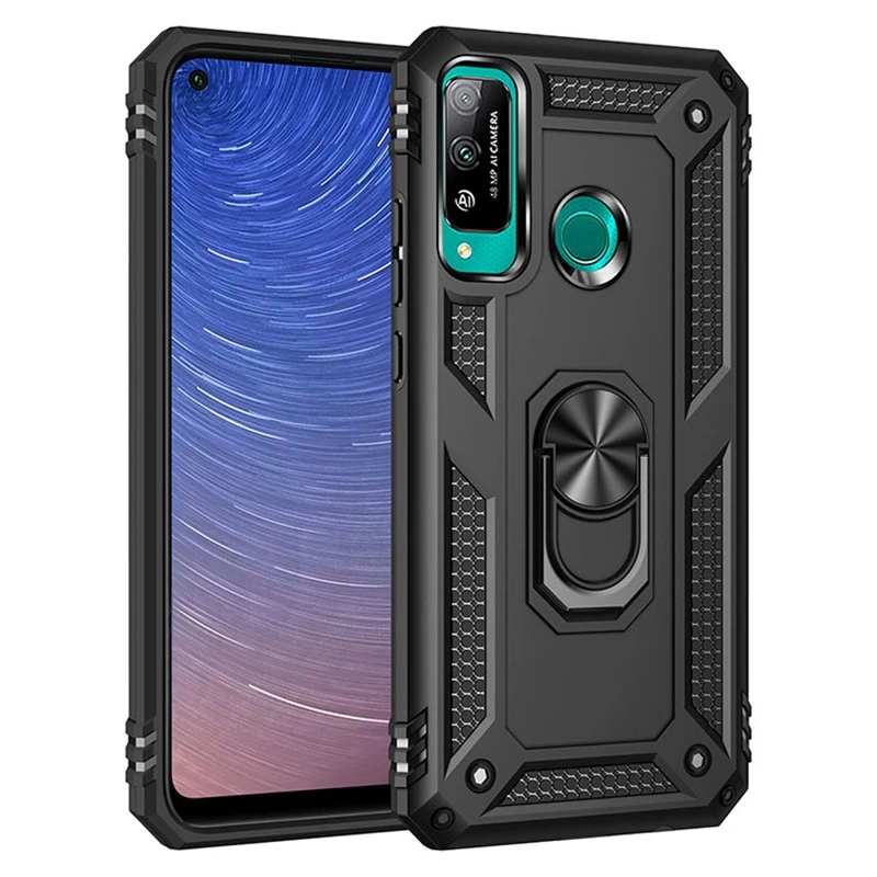 

Бронированный противоударный чехол для Huawei Honor 10 Lite 8S 8A 9S 9A Y7P Y8P P Smart Z 2019 2020 2021, магнитный автомобильный держатель, металлическое кольцо, чехол