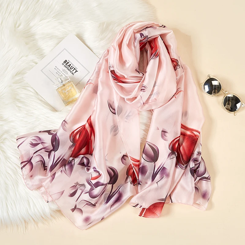 

2020 New Silk Scarf Women Fashion Dot Print Shawls and Wraps Lady Travel Pashmina High Quality Striped Scarves Winter Neck Wram