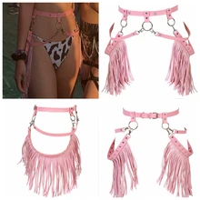 Кожаные ремни для тела, пояс с кисточками, подвязки в клетку, горячая распродажа, в стиле бохо, панк, чулки, ремень, для танцевального фестиваля, размера плюс, сексуальная юбка