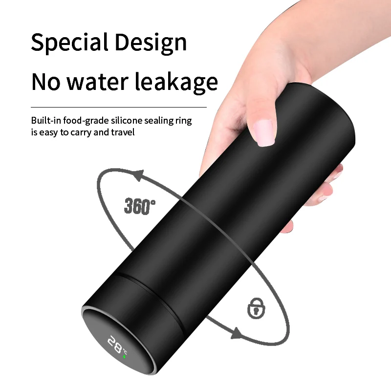 500ML Intelligent Water Bottle Cooler Stainless Steel Thermos Coffee bottle Temperature Display Leakproof Sport Vacuum Flasks