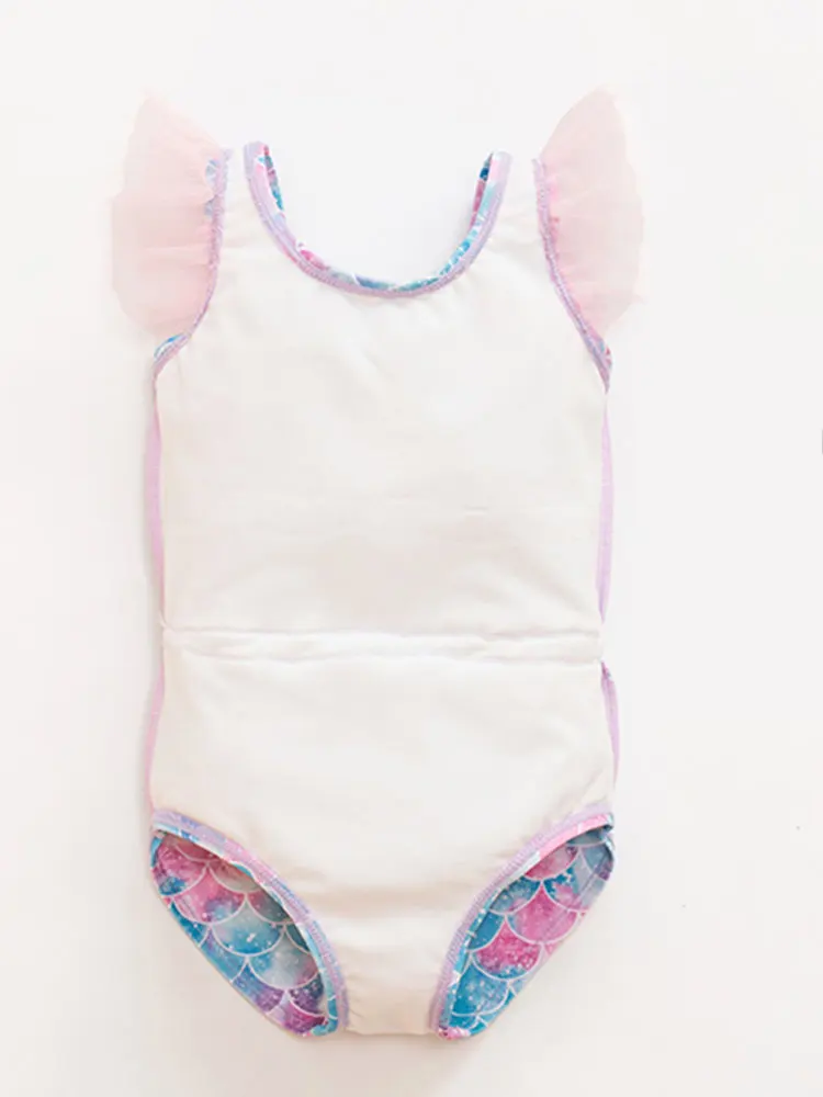 Children Swimsuit One Piece Swimsuit New Girl Baby Mermaid Swimsuit Princess Fashion Cartoon Fish Scale Print Ballet Dance One Piece Kids Sequin Tulle Swimsuits