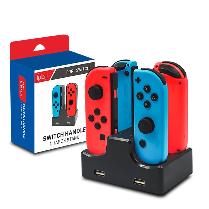 

Joy Con Charging Dock 4 in 1 Joy-Con Charger Portable Stand Charge Station with 0.8 M Cable and Two USB Port For Nintendo Switch