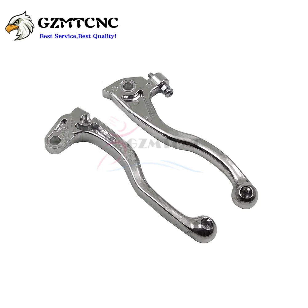 Gorgeri Motorcycle Brake Lever Handle Pair - Silver Iron For YZ80, YZ125, TW200, XT250 & More