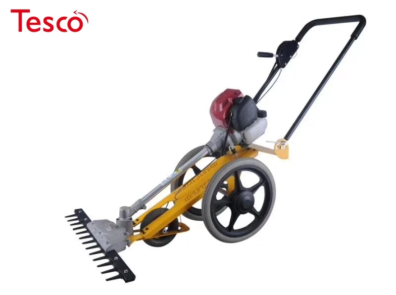 

latest hand push lawn mower multi-function 2T/4T wheel petrol land reclamation garden orchard lawn mower grass trimmer cutter