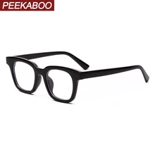 Peekaboo квадратные маленькие очки, синий светильник, защита, ретро прозрачный черный, для мужчин, компьютер, очки по рецепту, для женщин