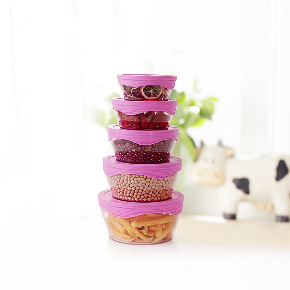 

Plastic Refrigerator Fruit 5pcs/set Crisper Microwave Oven Rectangular Lunch Box Double Sealed Small Lunch Box Food Storage Box