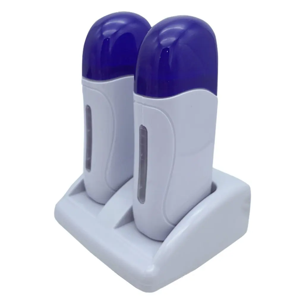 Portable Depilatory Wax Heater With Double Base Blue Cover Beauty Wax Machine Mini Melting Wax Machine 100G