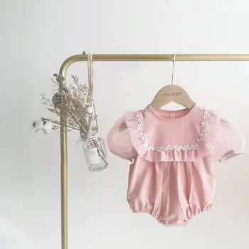 

2020 new baby girls romper fashion summer cotton lace babys jumpsuit 6-24 month HV395