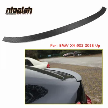 

Glossy Black Carbon Fiber Rear Spoiler Rear Trunk Roof Wing with 3M Double Sided Tape for X4 G02 2018 2019 Car Styling