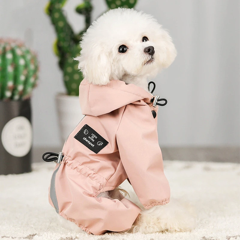 Chubasquero reflectante para perro, chaqueta impermeable para perro, ropa para perros pequeños y medianos, mono con capucha, abrigos impermeables para Francés|Impermeables para perro| - AliExpress