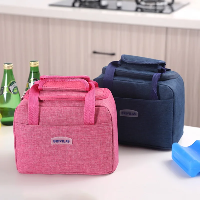 Portable Lunch Bag New Thermal Insulated Lunch Box Tote Cooler Handbag Bento Pouch Dinner Container School Food Storage Bags