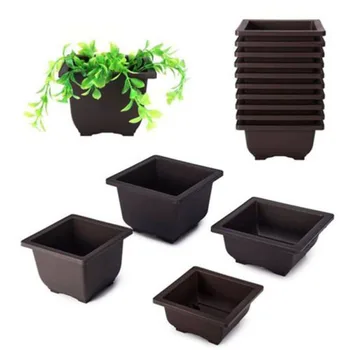 

Plastic Retro Flower Pot Square Simple Succulent Planting Pot Rectangular Seedling Pot