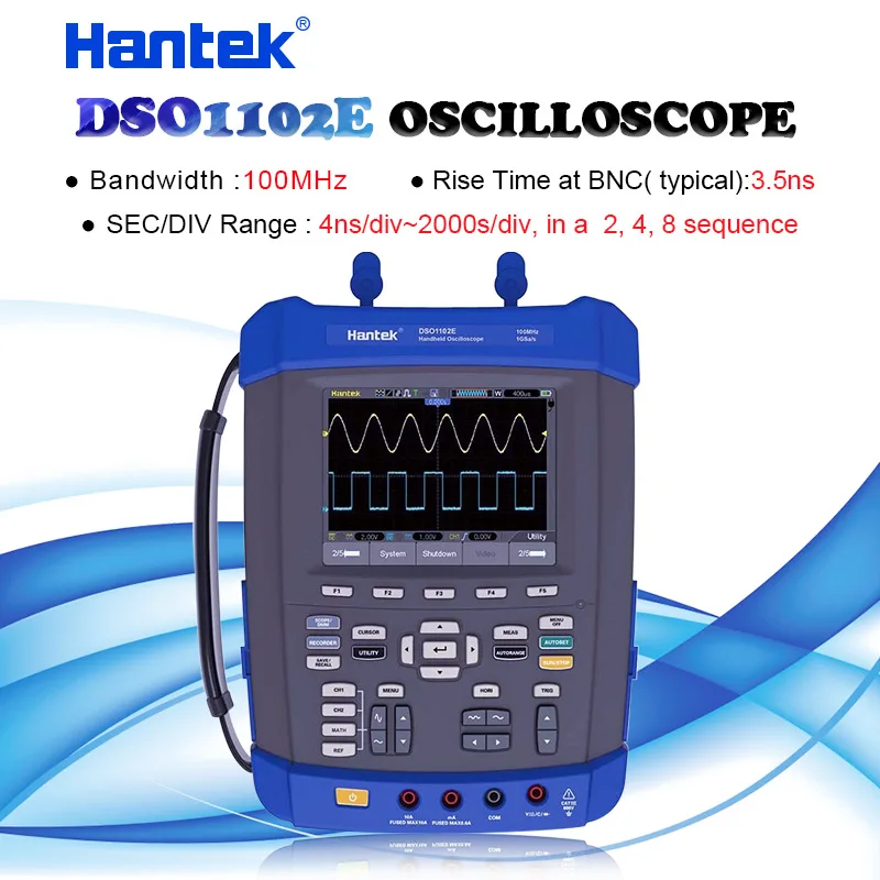 Hantek Dso1102e 100mhz Oscilloscope Digital Handheld Oscilloscope 1gs/s