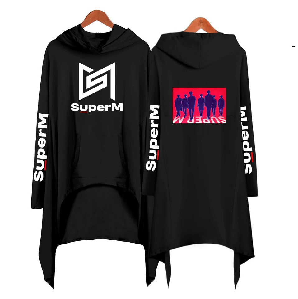SuperM Ablum, Необычные толстовки, модные, большие размеры, Ulzzang, толстовка с капюшоном, женское платье, K Pop, свободные, Robe Sweat Femme Capuche