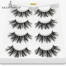 SEXYSHEEP 4 пары натуральные накладные Искусственные ресницы длинный макияж 3d норковые ресницы наращивание ресниц норковые ресницы для красоты