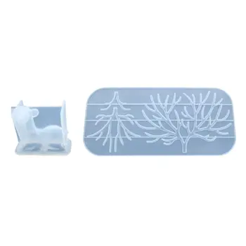 

DIY Crystal Epoxy Molds Handmade Table Decorations Jewelry Making Mold Deer Tree Branch Shape Silicone Mould