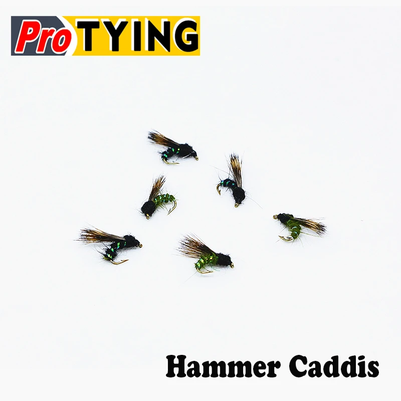 Sourader2019hot 6 шт/кор. 16 # sedge hammer caddis fly fishing emerger сухие мухи 2 цвета mix surfacewater grayling trout