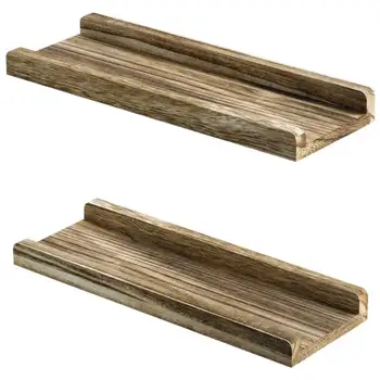 

2pcs/set Home Decor Multifunctional Wooden Floating Shelves Picture Frames Wall Mounted Living Room Office Bathroom Display Rack