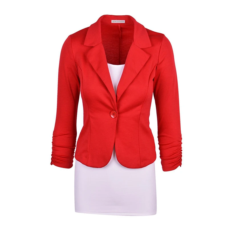 

Spring Autumn Female Long Sleeve Blazer Coat Plus Size Women Solid Slim Fit Lapel Blazer Ladies Office Business Work Blazer