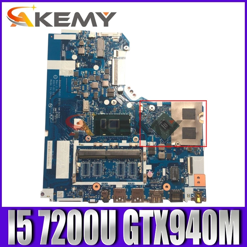 Фото Akemy DG421 DG521 DG721 NM-B242 для Lenovo 320-15IKB 320-15ISK ноутбук материнская плата Процессор I5 7200U GPU