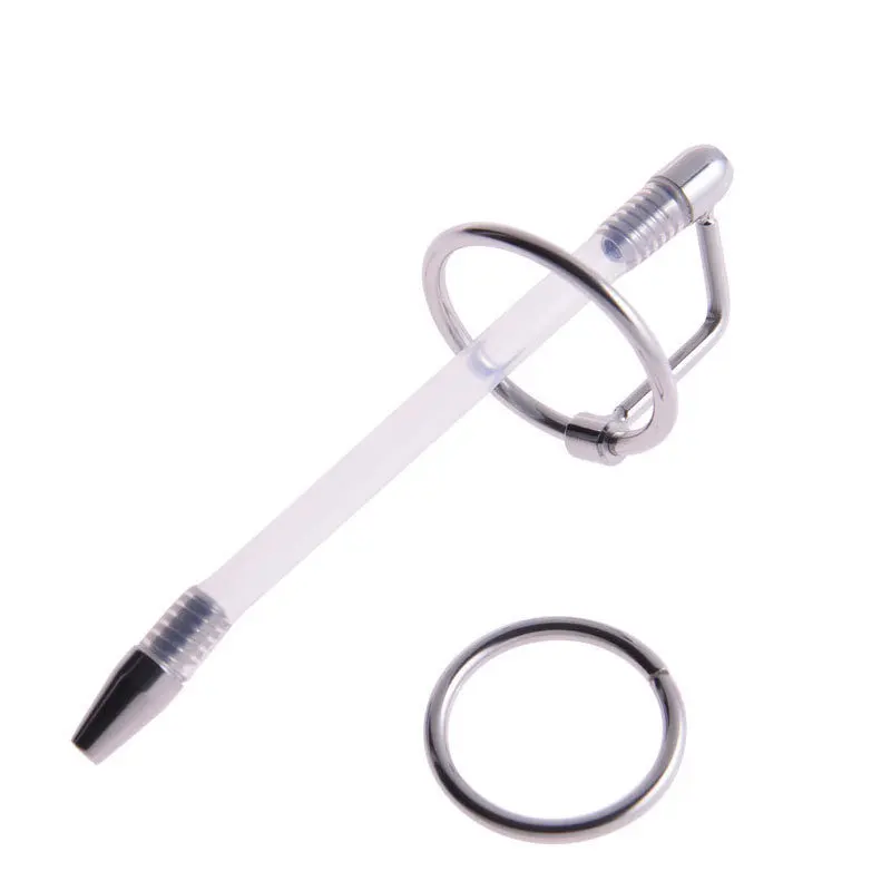 

Double Rings 105mm Long Stainless Steel Male Penis Sounding Dilator Stimulator Metal Urethral Insert Catheter Plug Sex Toys Men