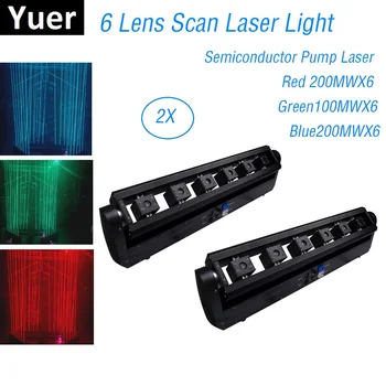 Goedkoop 6 Lens RGB 3000mw DMX512 Laser Lijn Scanner Podium Verlichting Effect Laser Projector Disco Verlichting Dj Dance Bar LED DMX Laser Show