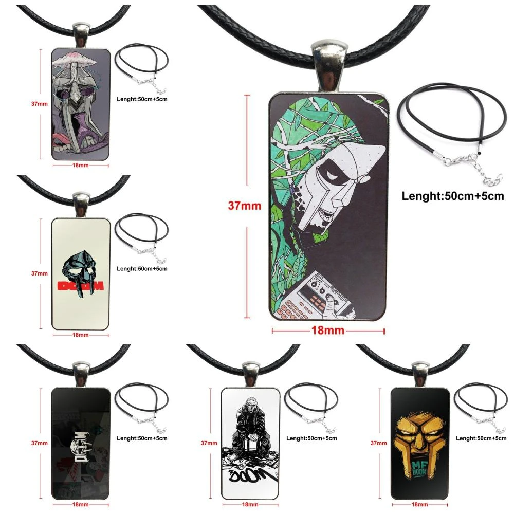 Mf Doom Ed For Women Men Party Glass Pendant Necklace Handmade Half Pendant Rectangle Necklace Necklace Aliexpress