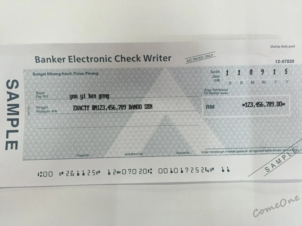 DY- Checkwriter чековый принтер английский чековый принтер Гонконг Малайзия Сингапур Автоматическая Чековая машина 1 шт