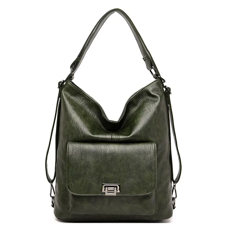 Женская кожаная сумка, женские сумки 3в1, женские сумки-мессенджеры, дизайнерские сумки через плечо для женщин, сумка на плечо, сумка женская - Цвет: green