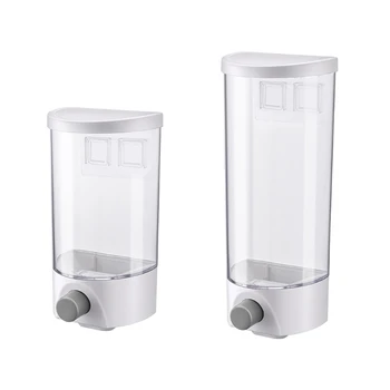 

Wall Mounted Automatic Rice Cereal Dispenser Plastic Transparent Grain Storage Box Kitchen Food Tank
