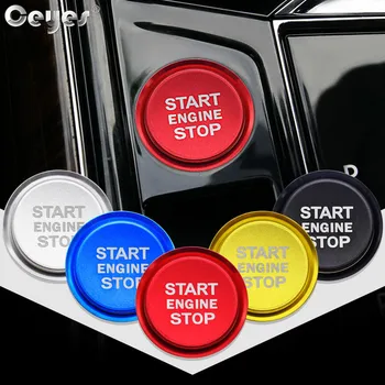 

Ceyes Car Styling For Volkswagen Phideon For VW Tiguan L Teramont Auto Start Stop Engine Button Ring Cover Stickers Accessories