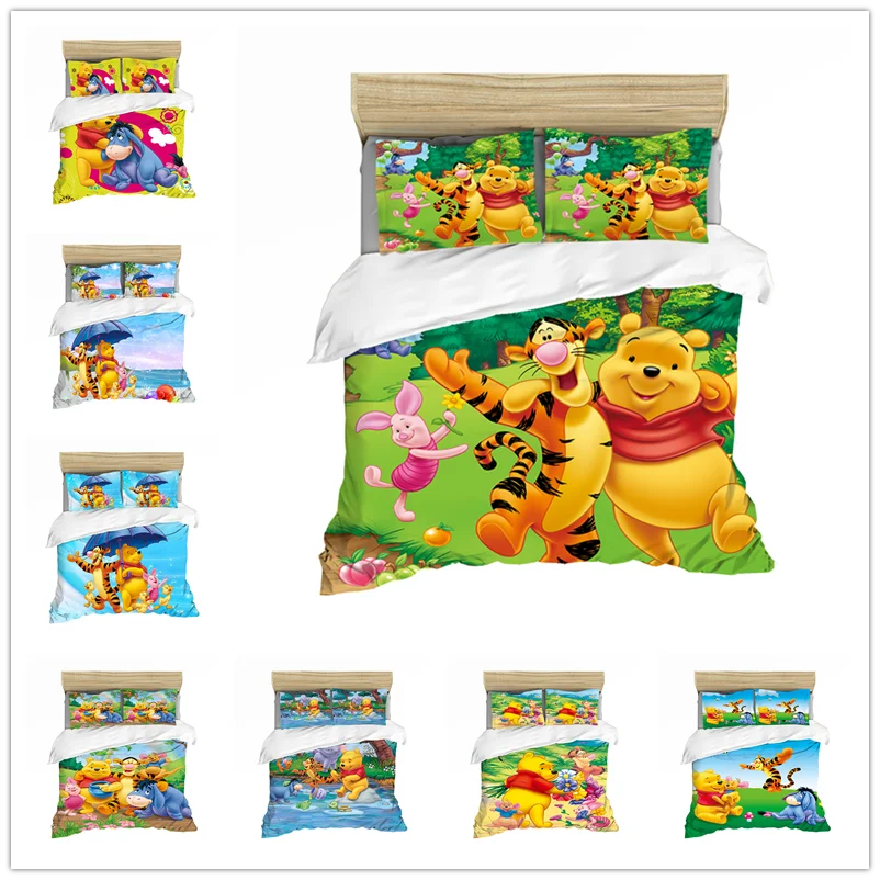 

Disney Winnie Bear Piglet Tigger Comforters Bedding Set Queen Twin King Size Duvet Cover Pillowcase Set Girls Bed Bedding Set