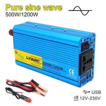 

500W Inverter 12v 220v Pure Sine Inverter High FrequencyTransformer Car AC inversor 12 v 220 For Chrismas Light Power Inverter