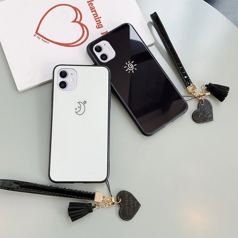 Phone Case For OPPO Realme 8 C21Y C20 C25 C12 C15 v11 v15 v13 Stars Moon Patter Hard Glass Cover For Realme 7 6 Pro C21 c11 7i