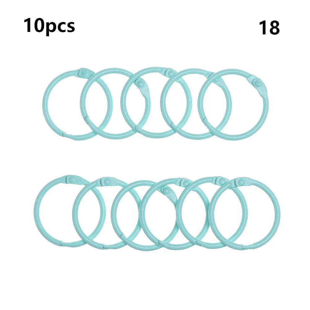10 шт. металлический брелок ручной работы DIY цвет окрашенный в виде листка кольцо Маленькая книга кольцо Висячие автомобильные брелки связывающие кольца для книг - Цвет: 18