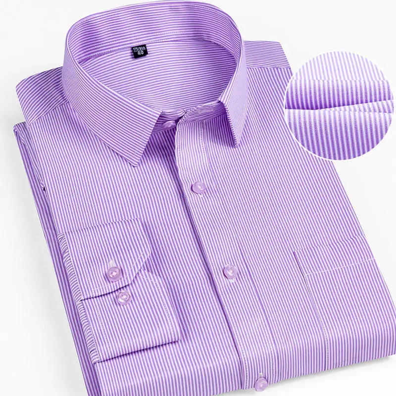 Purple 1926 37 Мужская рубашка BOLUBAO, качественная классическая деловая клетчатая рубашка с длинным рукавом, брендовые новые мужские рубашки под смокинг - Цвет: Purple 1926 37
