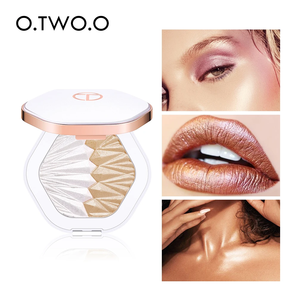

O.TWO.O Shell Highlighter Powder Palette Pearl White Pink Purple Shimmer Face Illuminator Contouring Glowing Makeup 5 Color