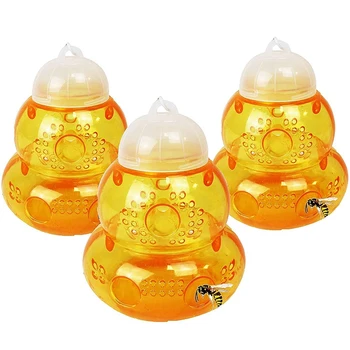 

New-3 Pack Wasp Trap and Hornet Trap Yellow Jackets Bee Catcher, Reusable Hanging Or Tabletop Outdoor