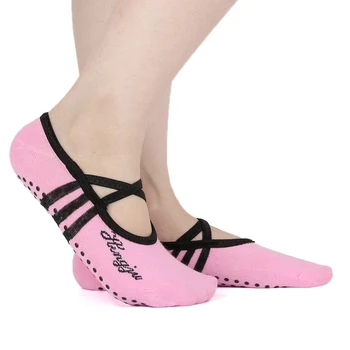 

Women Cotton Non Slip Yoga Sock For Woman Breathable Professional Socks Ladies Pilates Ballet Dance Bandage Gym Foot Scoken