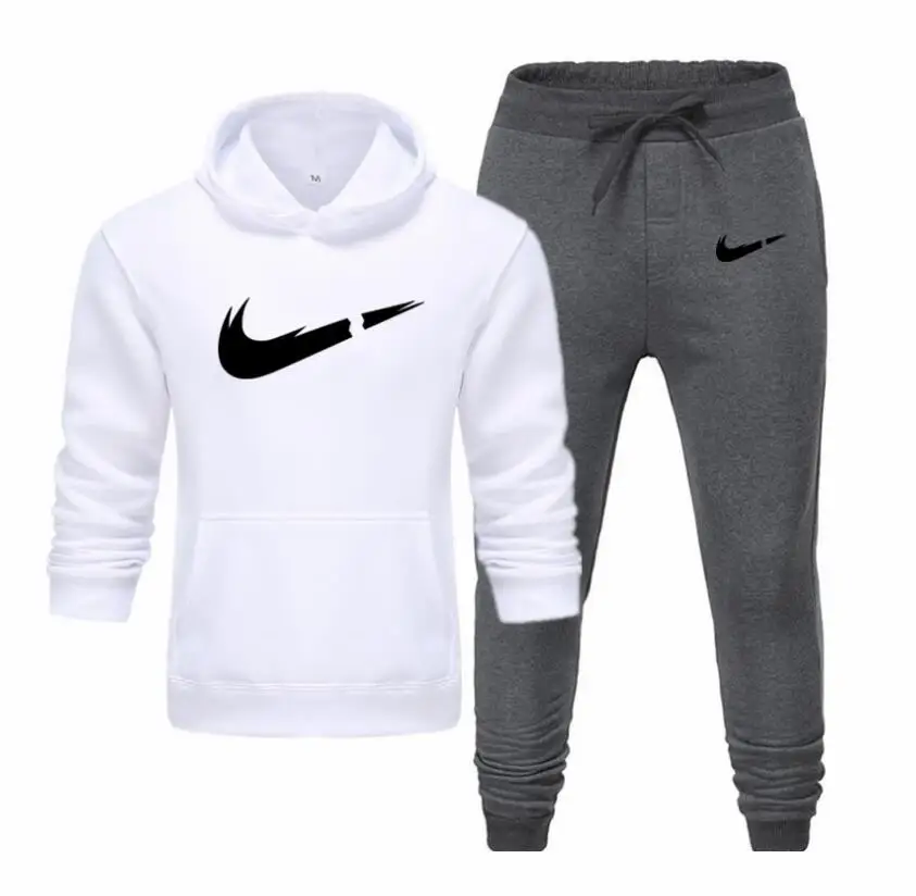 Sets 4 New Brand Tracksuit Fashion Men's Hoodies Sets Sportswear two-piece sets of thick Hooded+ Pants Sports Suit for men - Цвет: Sets 4