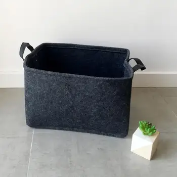 

Household Storage Basket Bins Felt Fabric Storage Box Cubes Containers with Handles Laundry Organizer for Nursery Home Bedroom