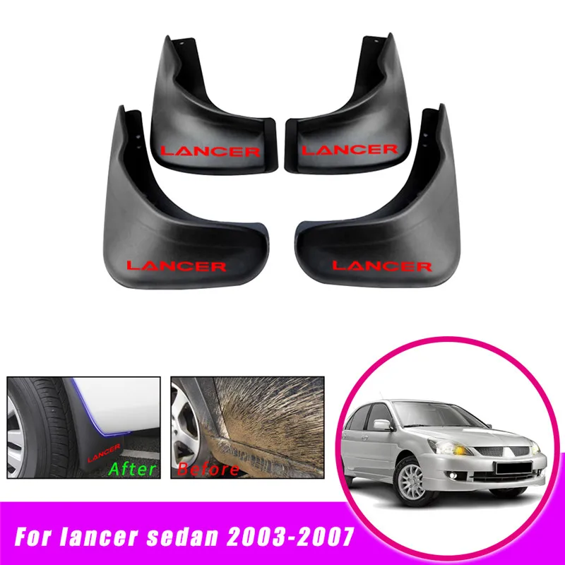 Автомобильные Брызговики для Mitsubishi Lancer Sedan 2003-2007 Брызговики для Fender автомобильные аксессуары 4 шт - Цвет: Красный