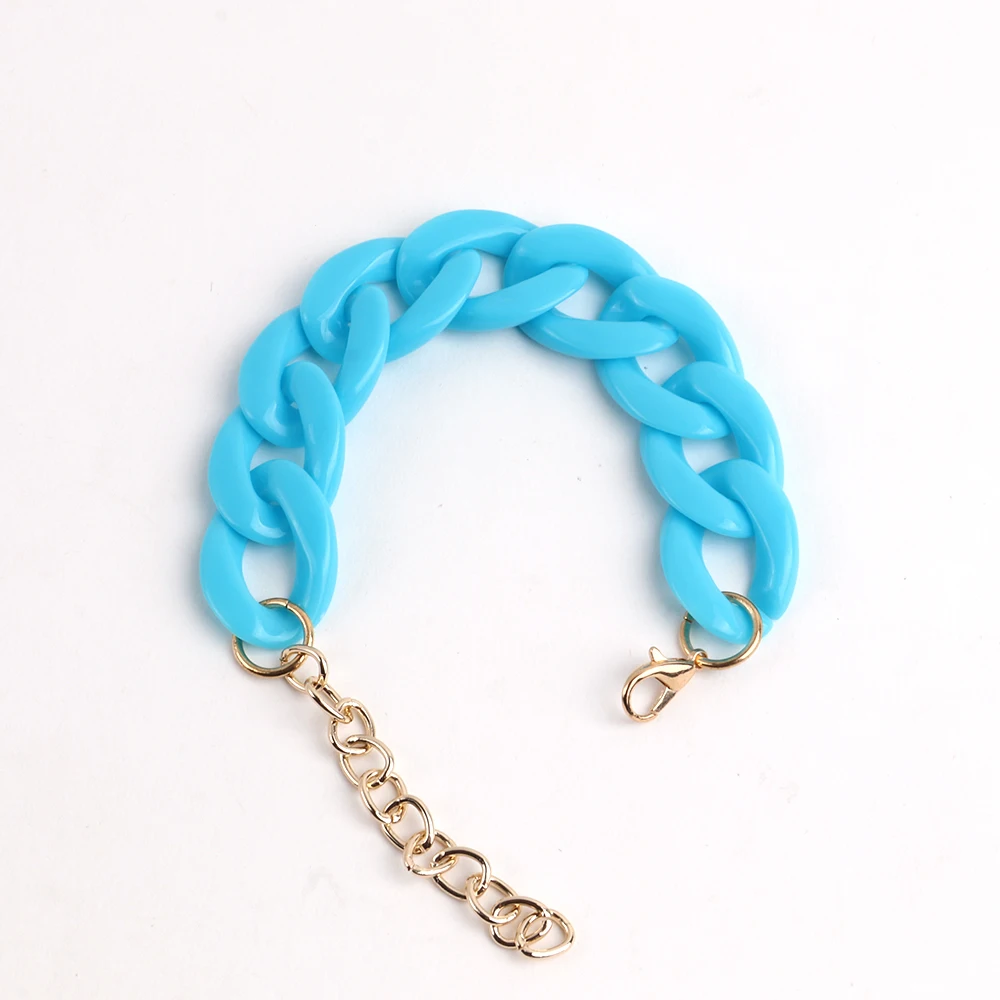 Braccialetti sbavanti in resina acrilica rosa per donne Ragazze Braccialetti elastici quadrati geometrici irregolari lisci Gioielli con polsino punk  36
