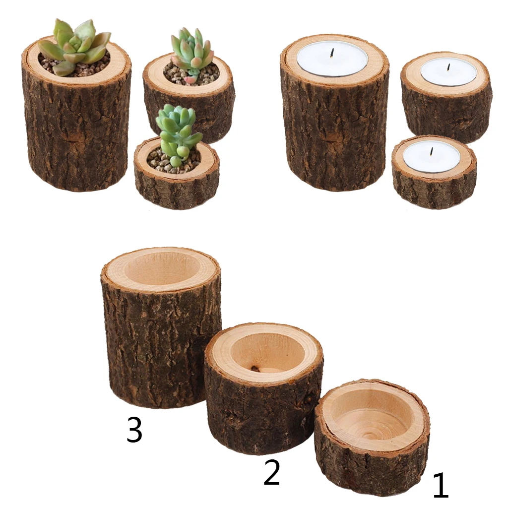 Natural Wooden Candle Holder Tea Light Holder for Home Dinner Wedding Xmas Birthday Party Decoration